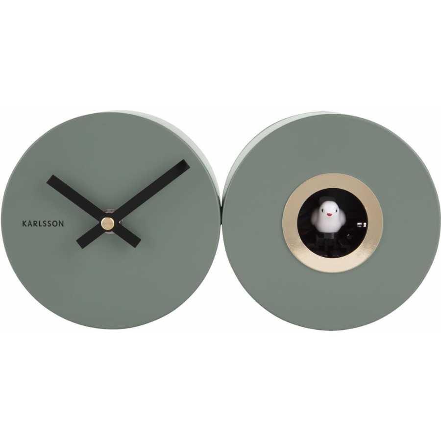 Karlsson Duo Cuckoo Wall Clock Jungle Green Naken Interiors